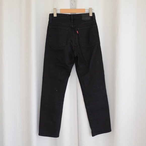Levi's Wedgie Straight Leg Black Jeans Sz 23 - Picture 3 of 7